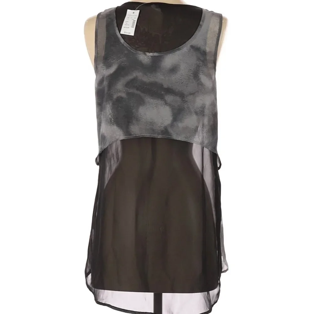 Maurices Studio Y Sheer Tank Gray Black Pink Rhinestone Medium - Picture 9 of 10